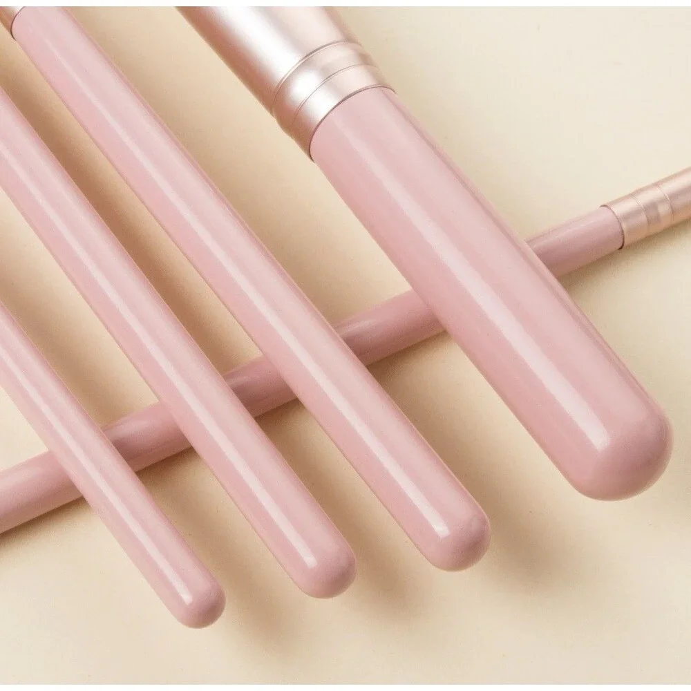 Professional 7-Piece Makeup Brush Set With Travel Case Pastel Pink NEW